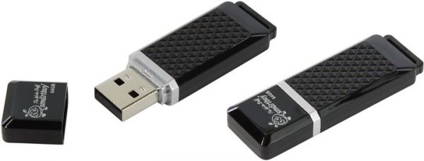 Флешка SmartBuy 64 Gb Quartz Black SB64GBQZ-K 64Гб черный